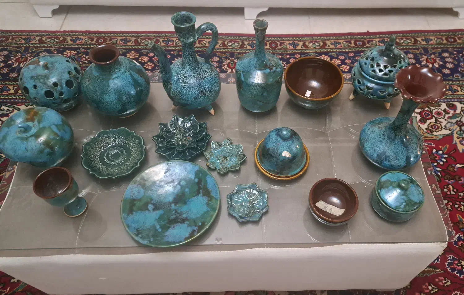 ست ظرف سفالی|صنایع دستی و سایر لوازم تزئینی|شیراز, ستارخان|دیوار
