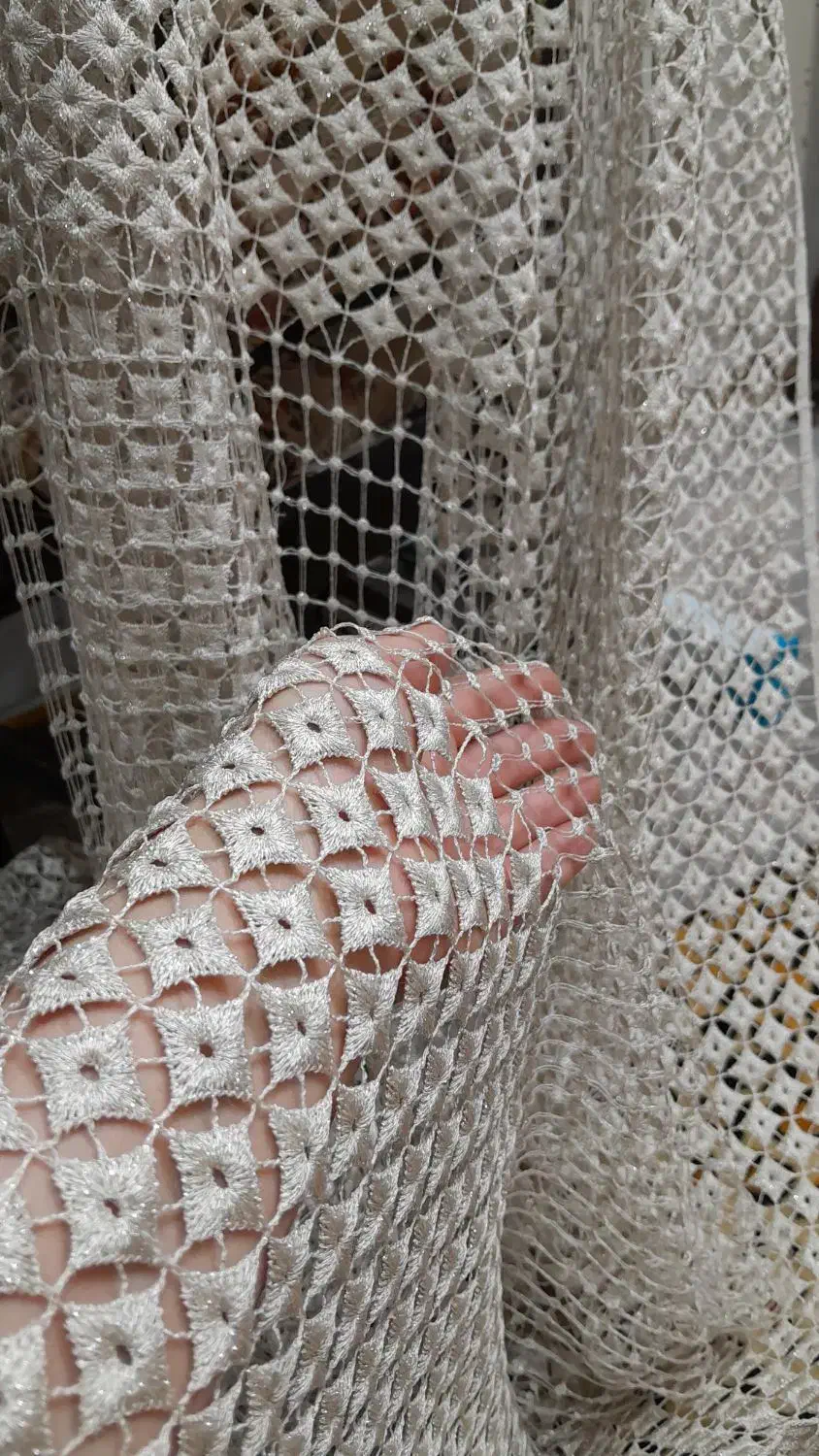 پرده گیپور دانتل ترک شاین دار نو|پرده، رانر، رومیزی|تهران, آهنگ|دیوار