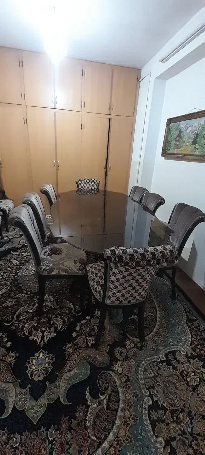 یک ست مبلمان چوبی مخملباف ومیز غذا خوری هشت نفره|مبلمان خانگی و میز عسلی|الوند, |دیوار