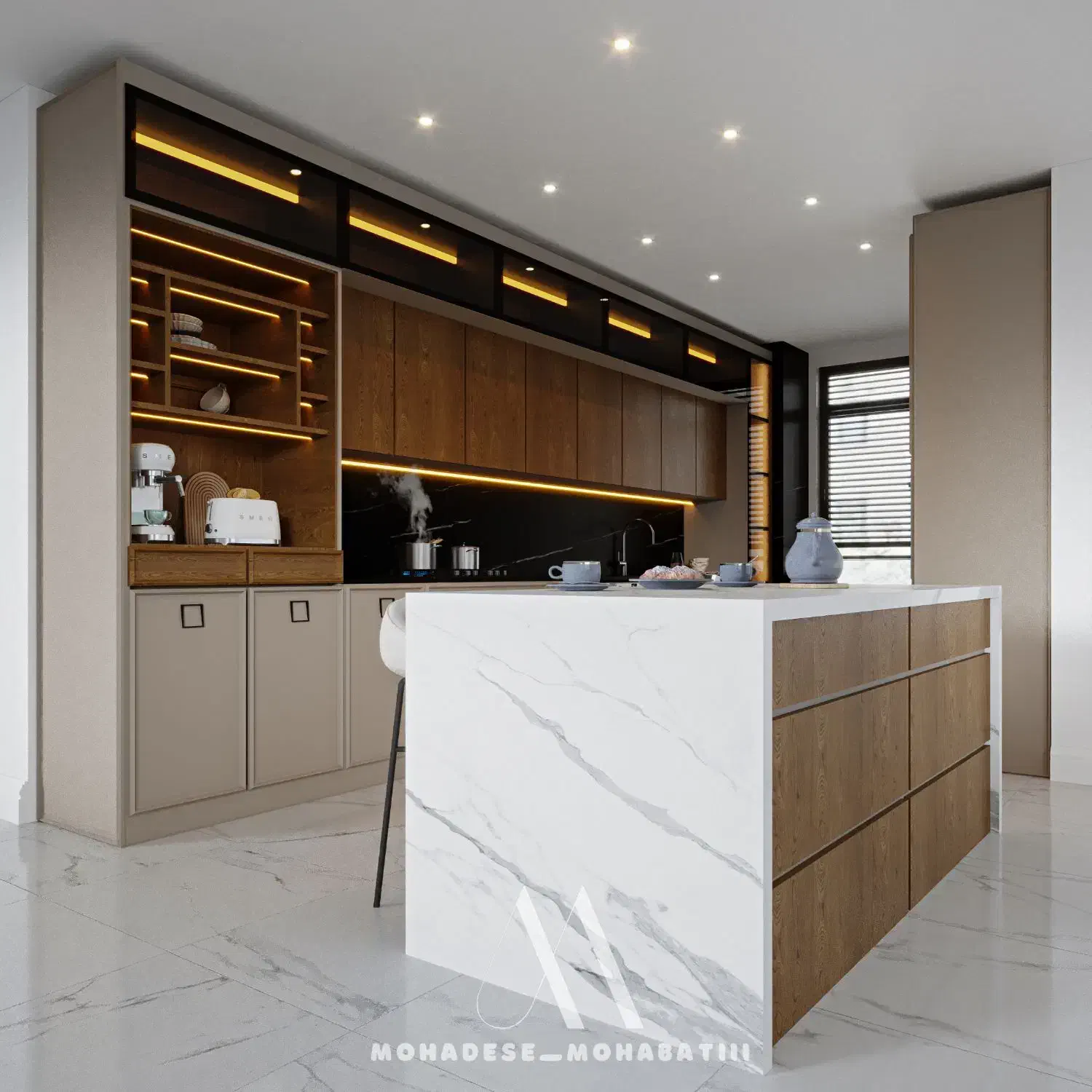 طراحی تخصصی کابینت آشپزخانه + ارائه طرح سه‌بعدی|خدمات پیشه و مهارت|رشت, خرسندی|دیوار