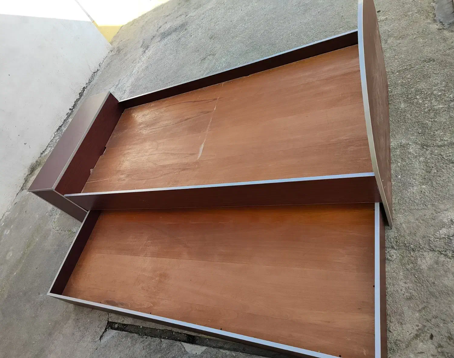 تخت یک نفره چوبی ام دی اف|تخت و سرویس خواب|ساری, |دیوار