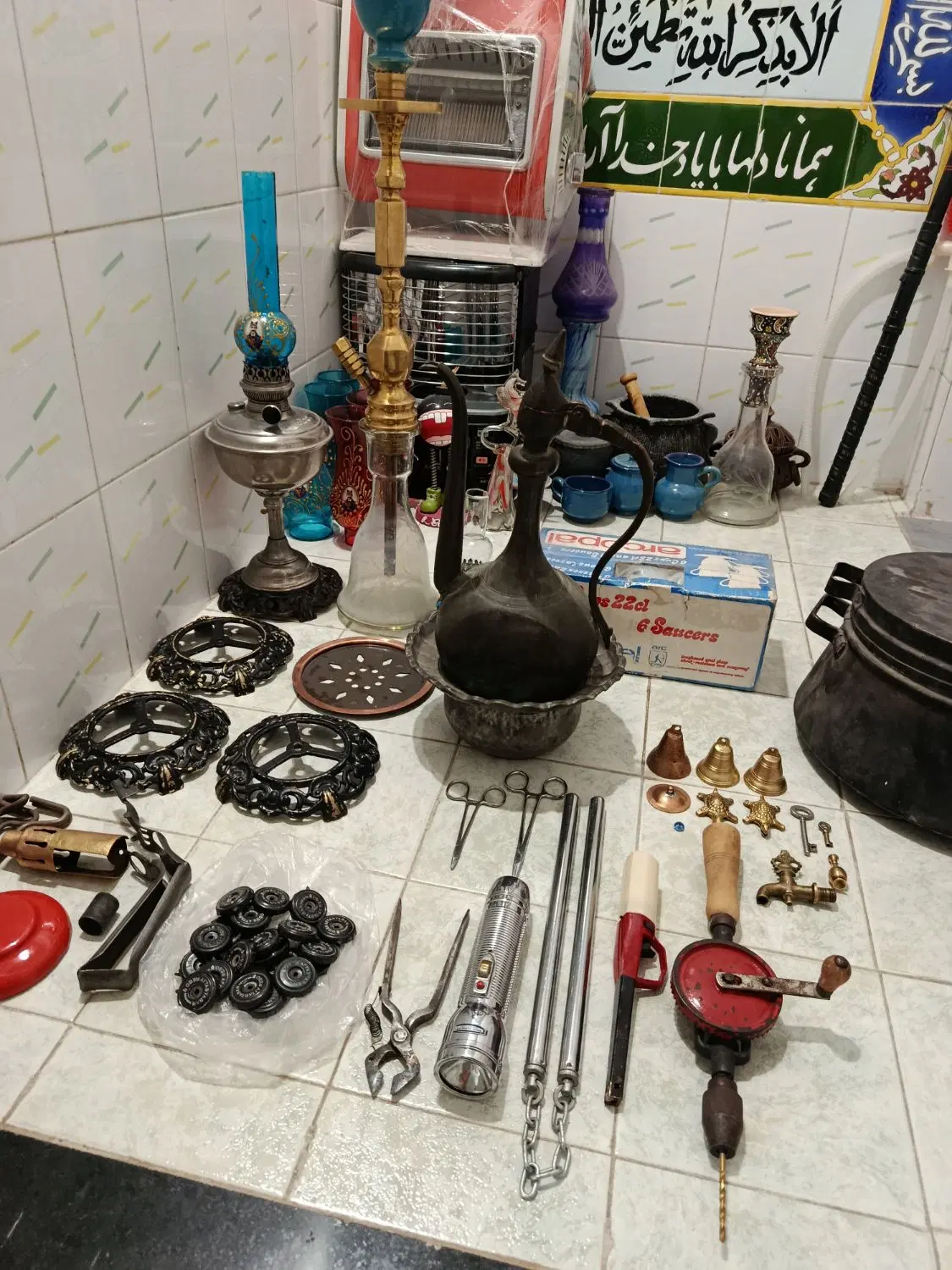 تلویزیون رادیو فسقلی‌قلیان‌چلیم‌دریل دستی فانوس|کلکسیون اشیاء عتیقه|تهران, بریانک|دیوار