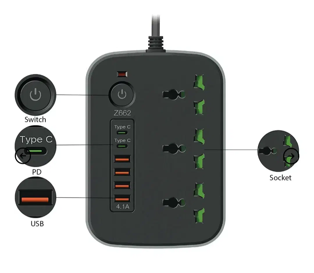 چند راهی برق چند کاره|قطعات و لوازم جانبی رایانه|اصفهان, باغ زرشک|دیوار
