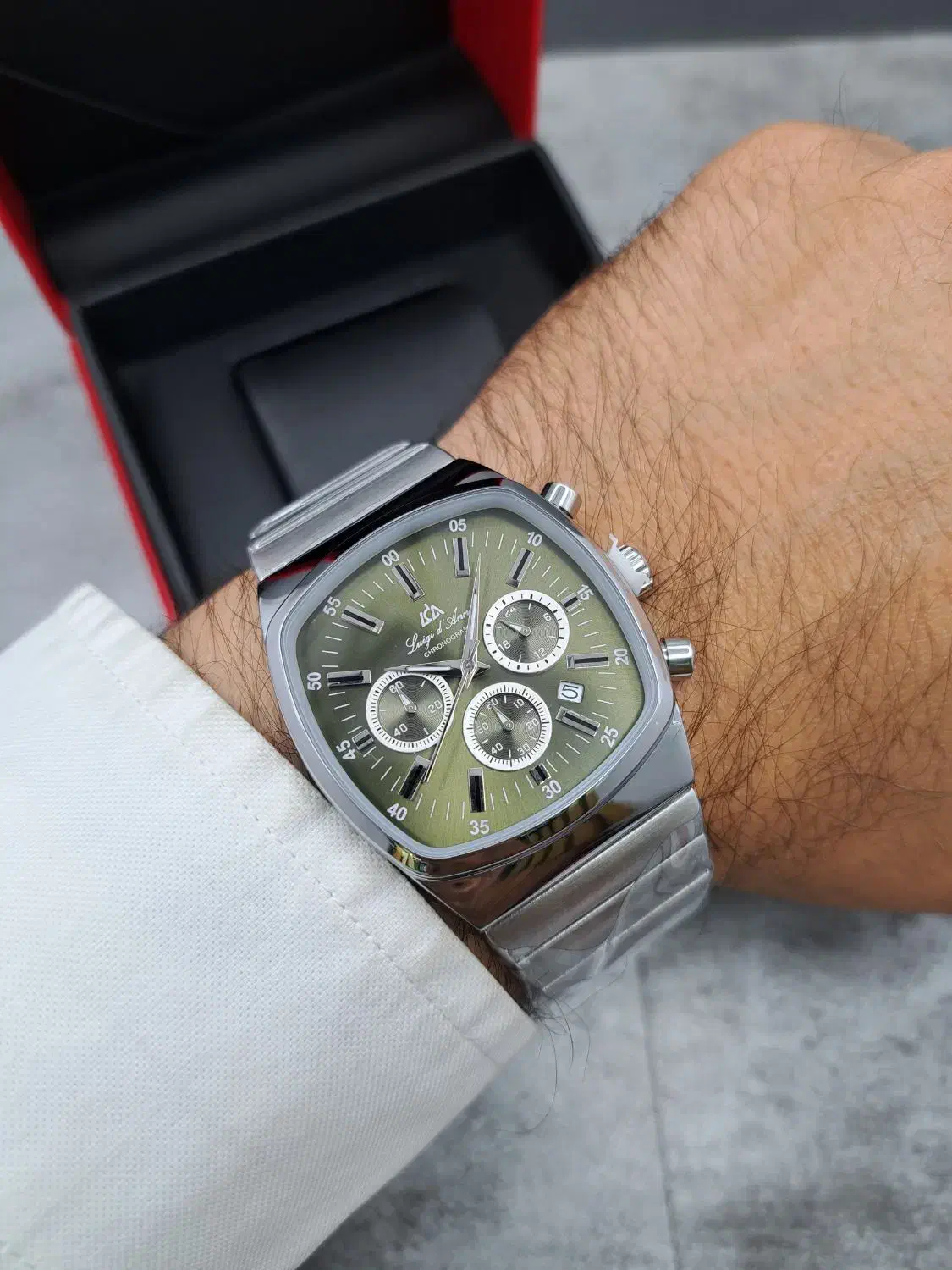 کادو شیک شبچله داماد شیکپوش فرم خاص سبز زیتونی|ساعت|اصفهان, قائمیه|دیوار