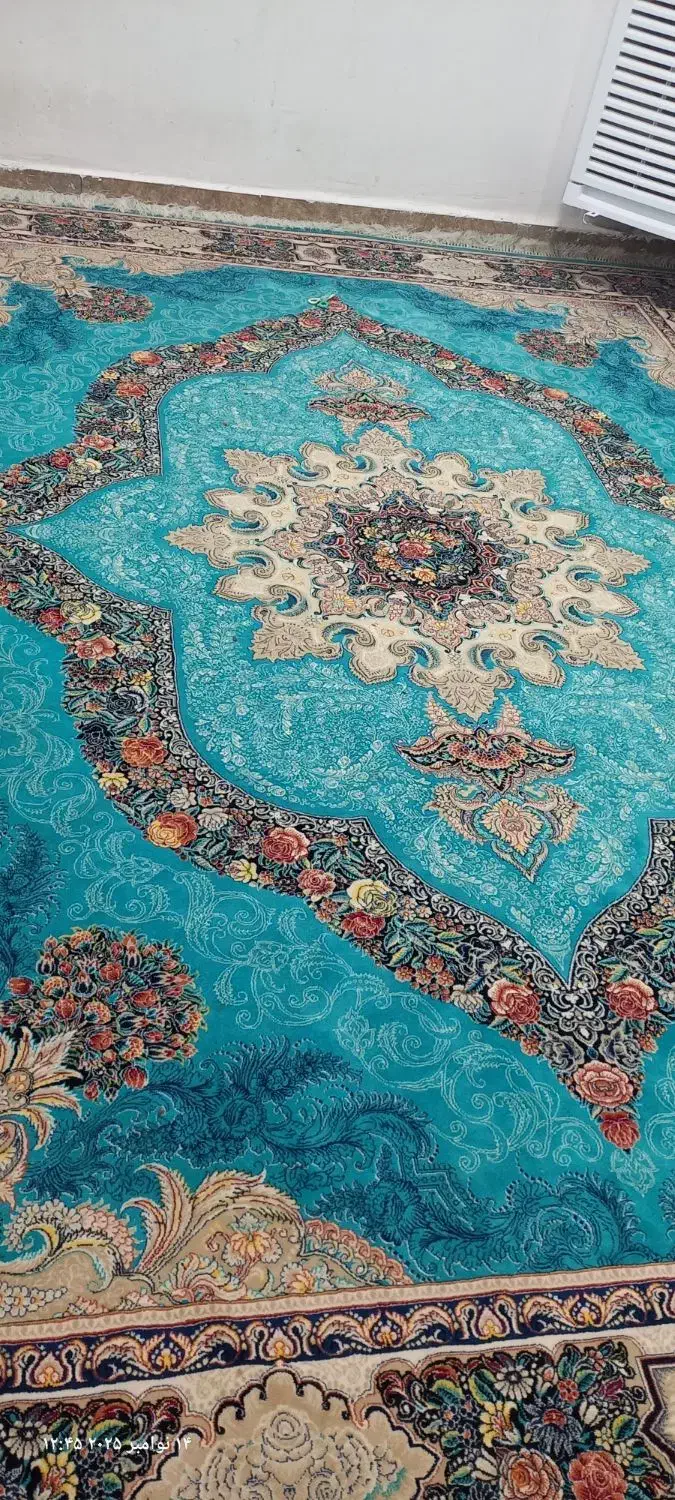 فرش ۷۰۰شانه فرش نگین مشهد فیروزه ای ۱۲متری|فرش|سوسنگرد, |دیوار