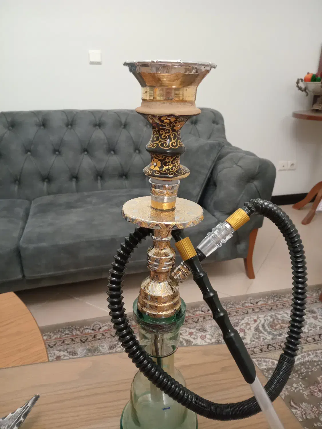 قلیان برنجی کار دست استاد قلیون برنجی کامل|کلکسیون و سرگرمی|اندیشه, اندیشه فاز ۳|دیوار