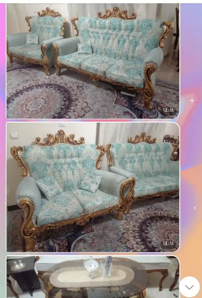 مبدل استیل ۷ نفره   با میز و عسلی|مبلمان خانگی و میز عسلی|تهران, علم و صنعت|دیوار