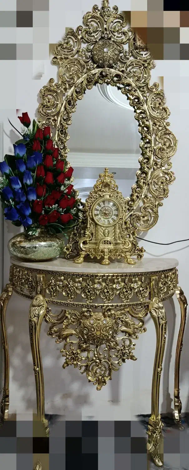 بوفه. آیینه شمعدان .ساعت ایستاده . میز تلویزیون|بوفه، ویترین، کنسول|قیدار, |دیوار