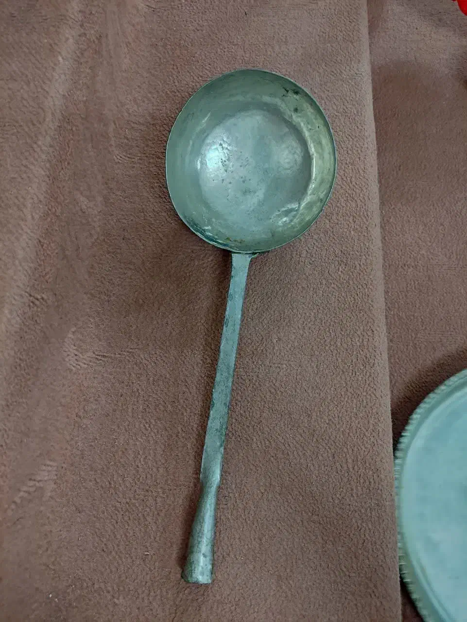 سینی و ملاقه مسی|کلکسیون اشیاء عتیقه|قم, مهدیه|دیوار