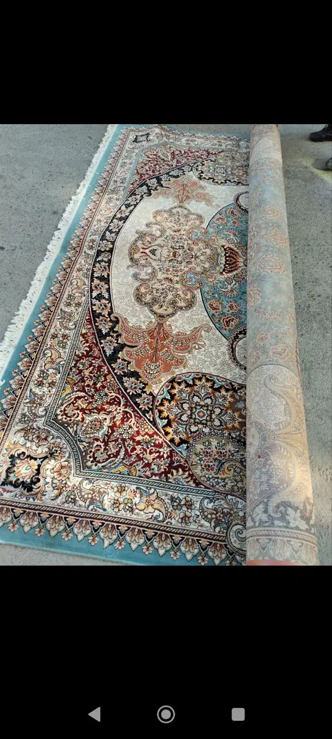دوعدد فرش فیروزه ای|فرش|بجنورد, |دیوار