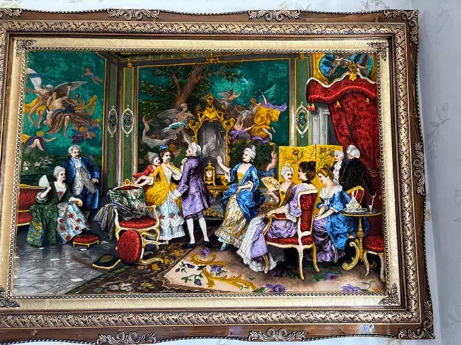 تابلوفرش دستبافت زیبا و لاکچری جمع خانوادگی|تابلو فرش|تهران, جردن|دیوار