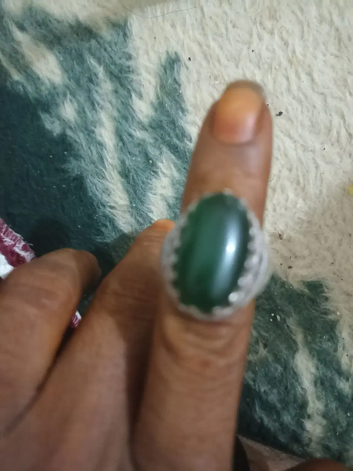 انگشترعقیق یمن سبزحسینی ب ضمانت|جواهرات|زابل, |دیوار