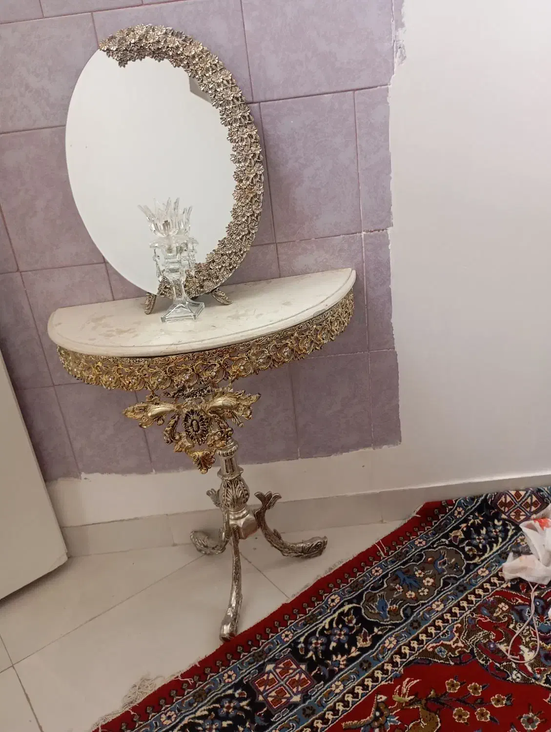 آینه و شمعدان برنز|آینه|قزوین, |دیوار