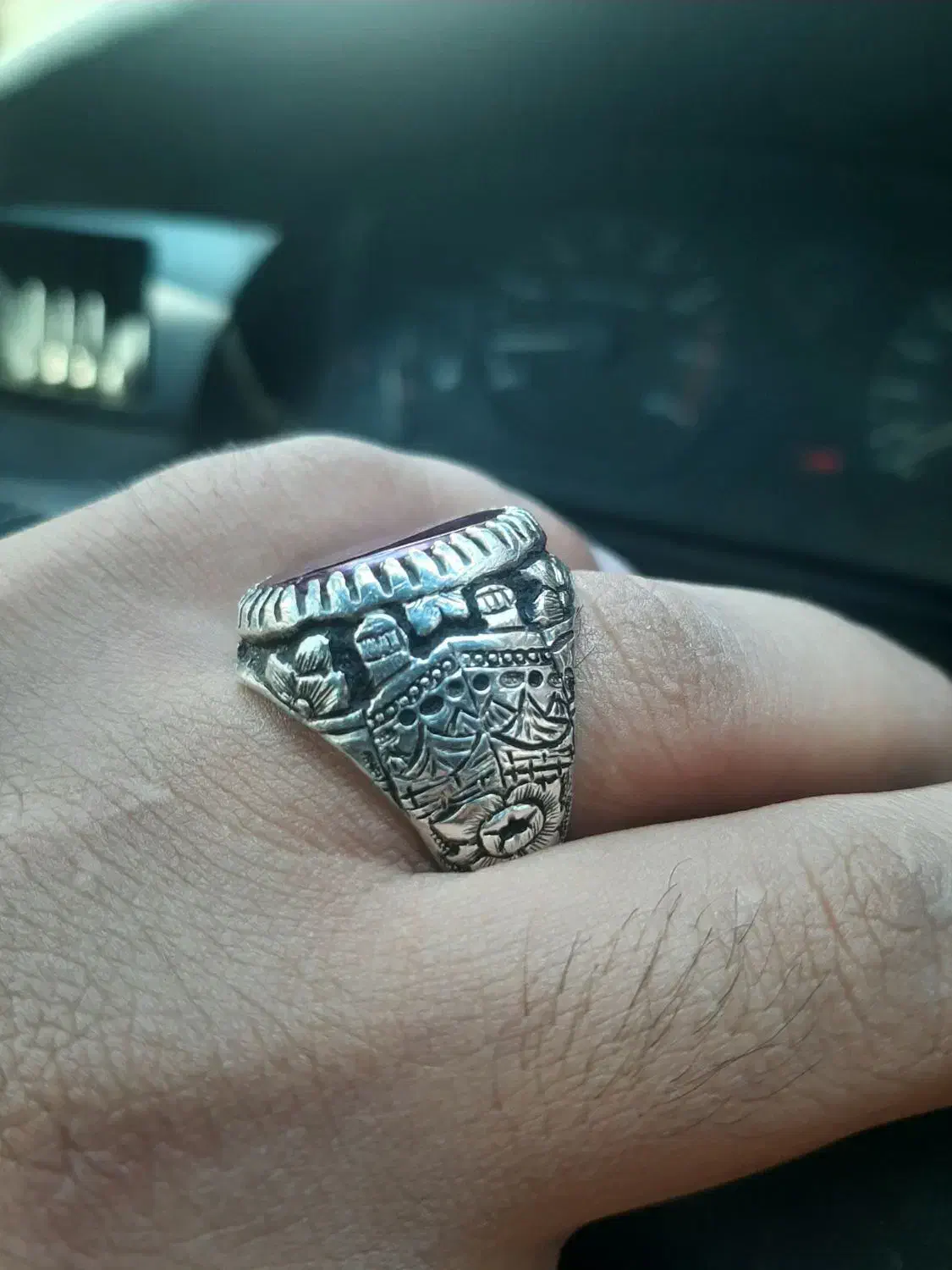 انگشتر نقره قلم کاری|جواهرات|ایذه, |دیوار