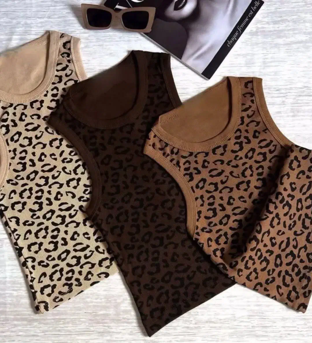 تاپ پلنگی کبریتی دارای رنگبندی با قیمت استثنای۲۲۰|لباس|تفت, |دیوار