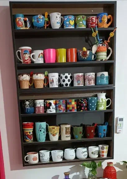 قفسه ، شلف ، جای ماگ ، استند ناخون|کتابخانه، شلف، قفسه‌های دیواری|رشت, کوی مهر|دیوار