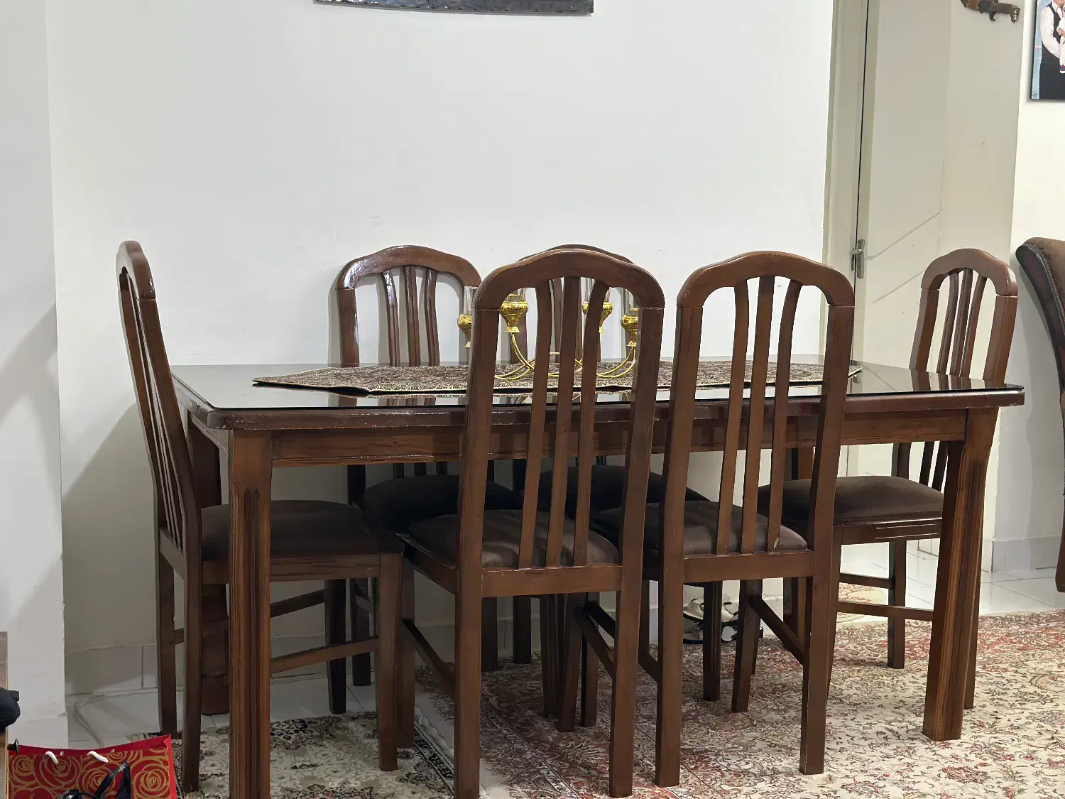 میز نهار خوری ۶ نفره چوب راش|میز و صندلی غذاخوری|رشت, فلسطین|دیوار