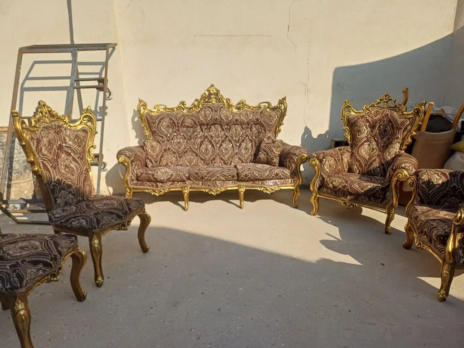 مبل سلطنتی ۹ نفره چوب راش|مبلمان خانگی و میز عسلی|پاکدشت, پاکدشت (مامازند)|دیوار