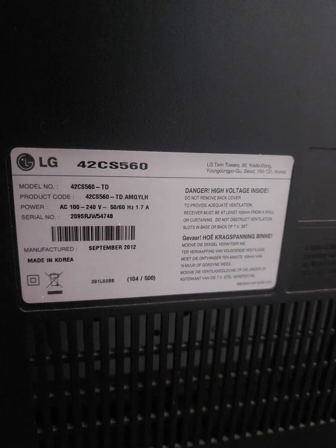 تلوزیون الجی ال سی دی ۴۲|تلویزیون و پروژکتور|بروجرد, |دیوار