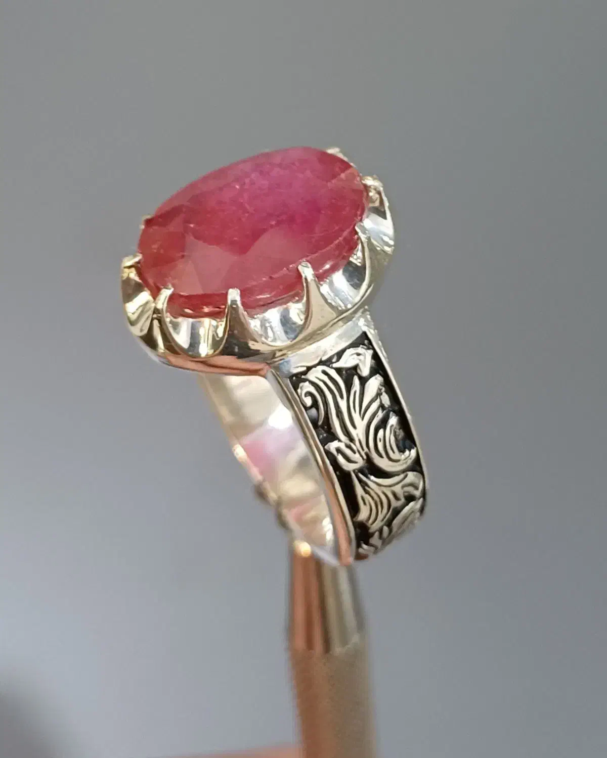 انگشتر دستساز نقره یاقوت سرخ آفریقا|جواهرات|گرگان, |دیوار