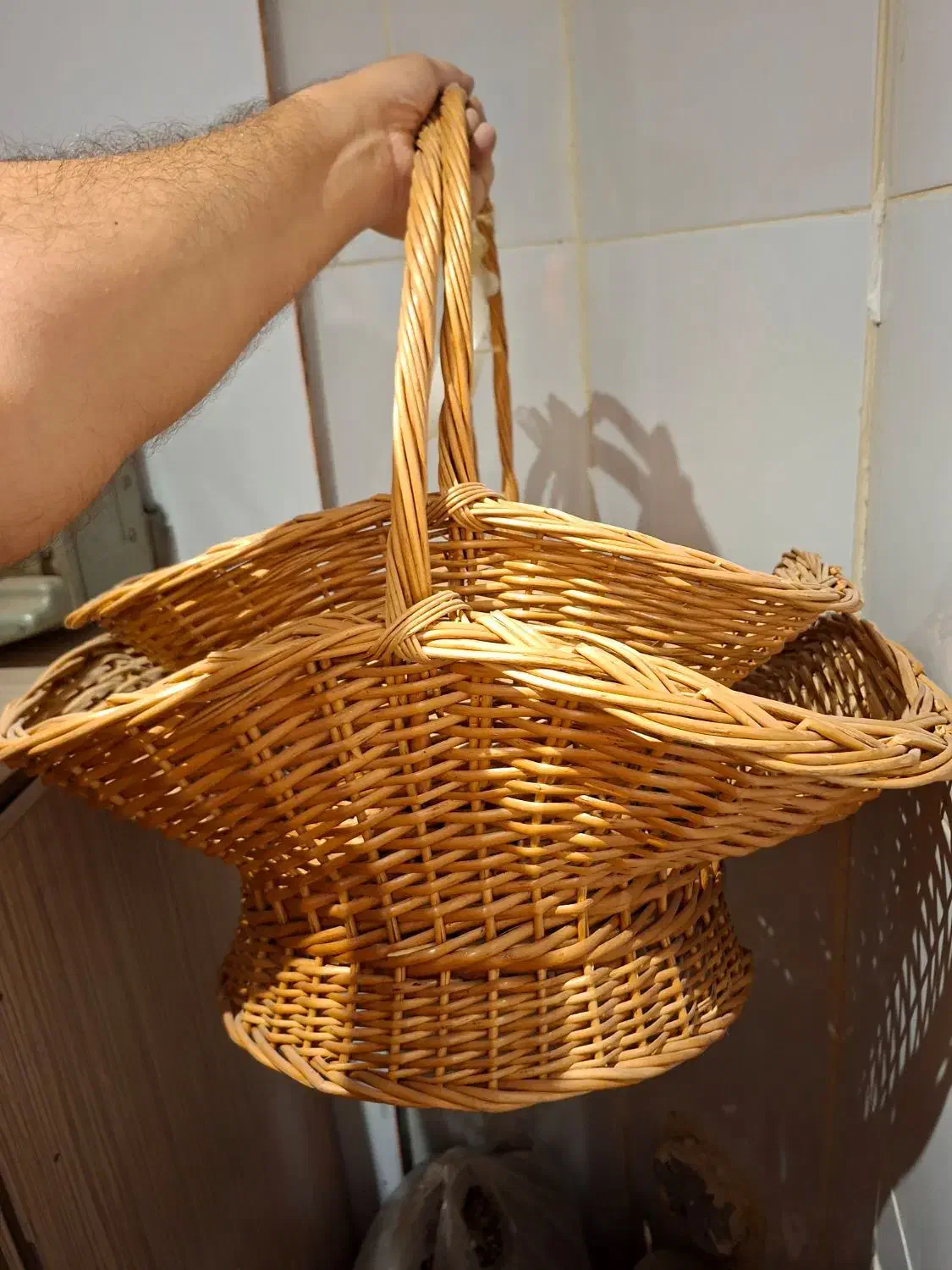 سبد چوبی مناسب مراسمات و تزئینی|صنایع دستی و سایر لوازم تزئینی|کرج, برغان|دیوار