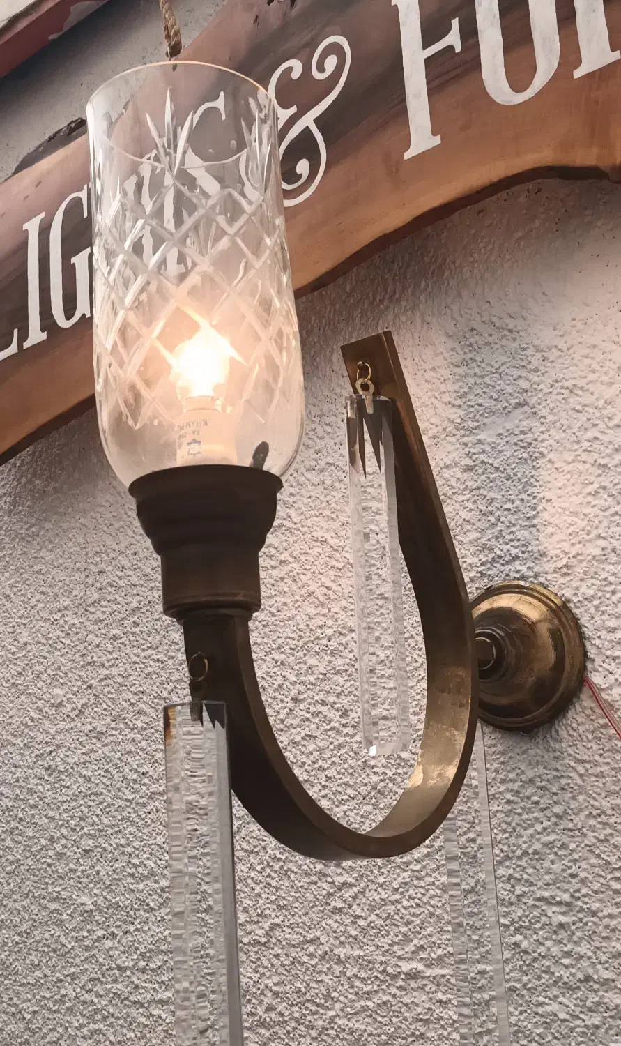 چراغ دیواری برنجی|لوستر و چراغ آویز|پردیس, فاز ۲|دیوار