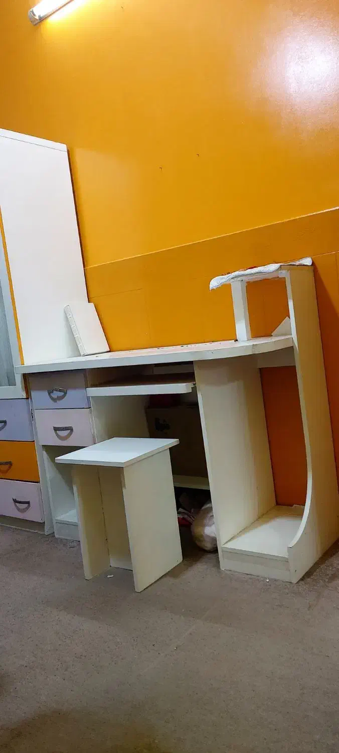 سرویس خواب نوجوان ۵ تیکه ام دی اف رنگ شده|تخت و سرویس خواب|گلستان (تهران), |دیوار