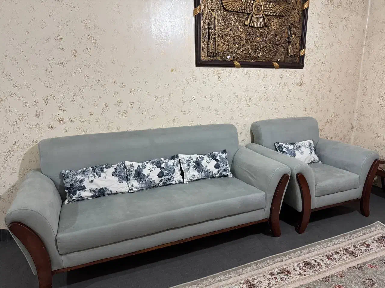 مبل هفت نفره سالم با عسلی|مبلمان خانگی و میز عسلی|کرمانشاه, |دیوار