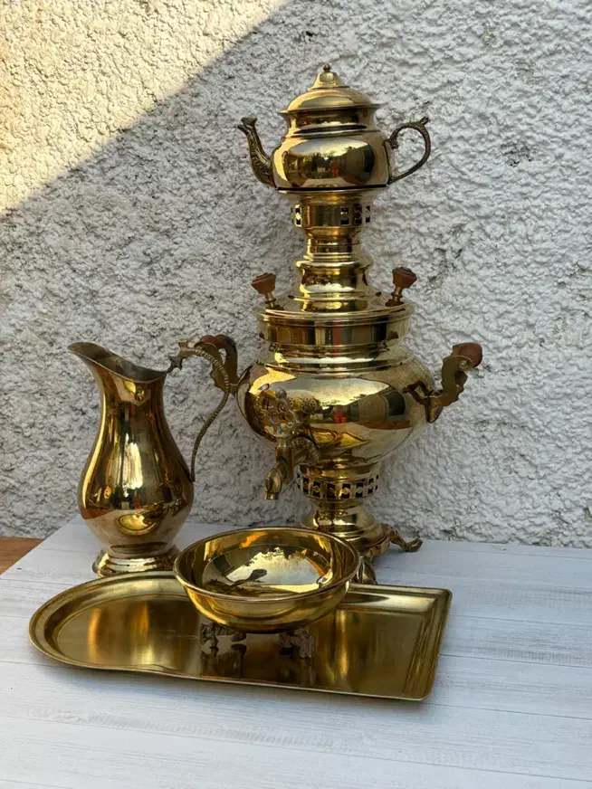 سرویس کامل سماور زغالی جنس عالی برنجی|سماور، چای‌ساز، قهوه‌ساز|شاهین‌شهر, سعدی جنوبی|دیوار