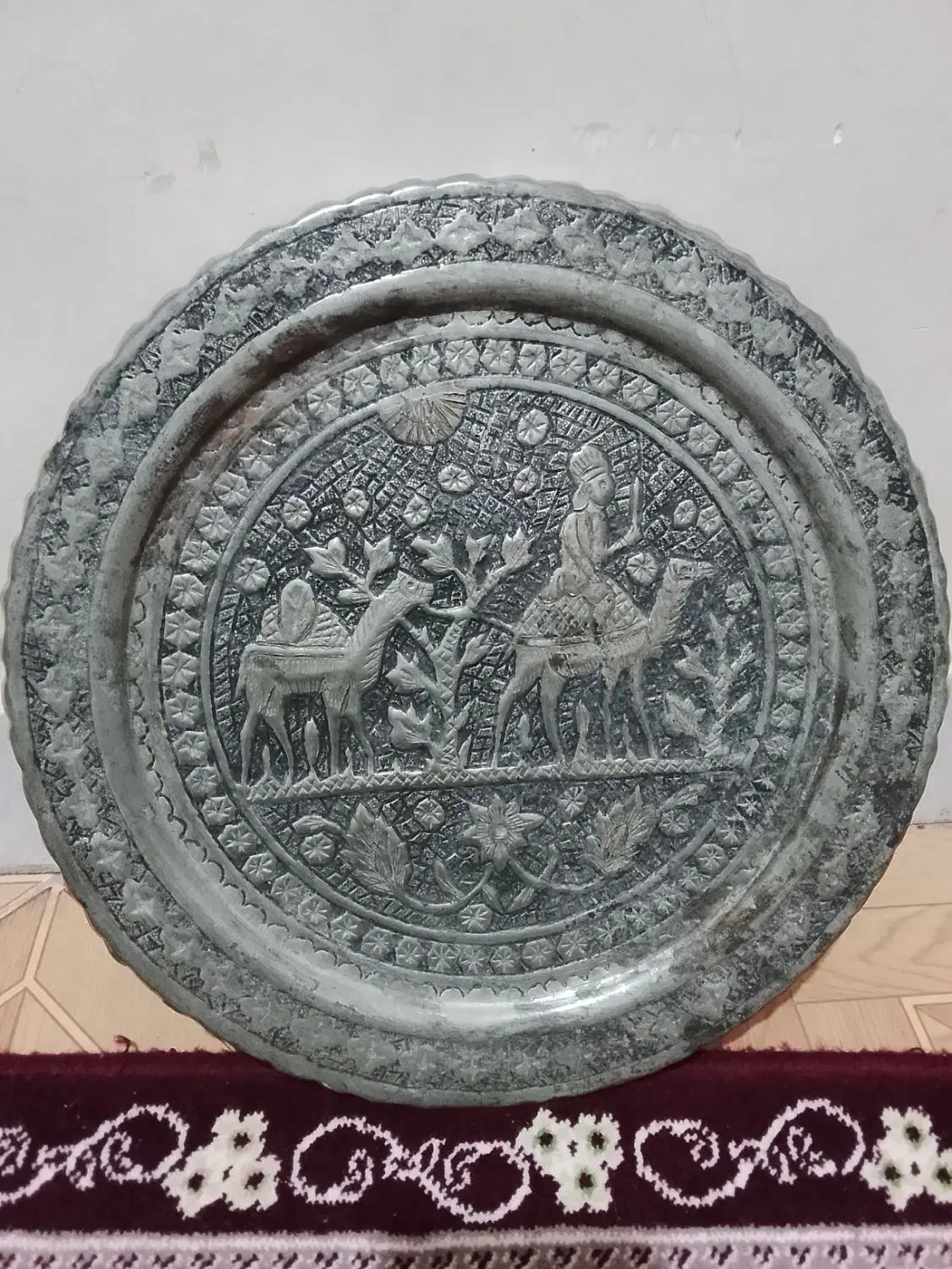 تابلو قدیمی جنس مس و برنج|کلکسیون اشیاء عتیقه|قزوین, |دیوار