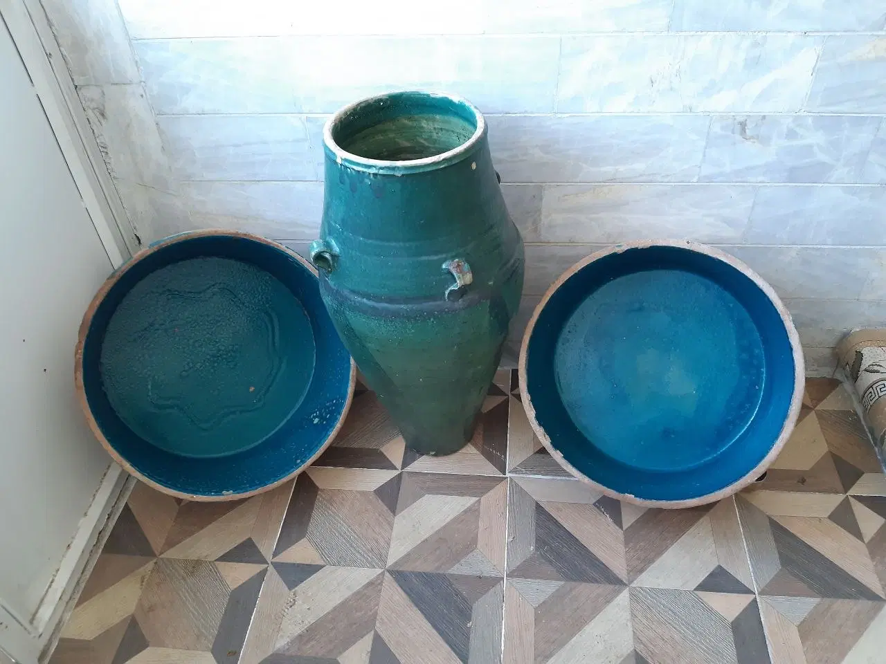 ظروف قدیمی لعاب خاص رنگ سبز دلنشین|کلکسیون اشیاء عتیقه|تهران, مینای شمالی (مخبر)|دیوار