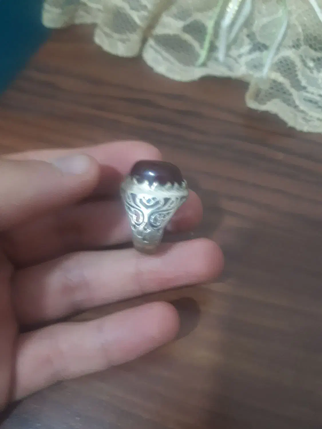 انگشتر نقره نگین عقیق یمن|جواهرات|تهران, مینای جنوبی|دیوار