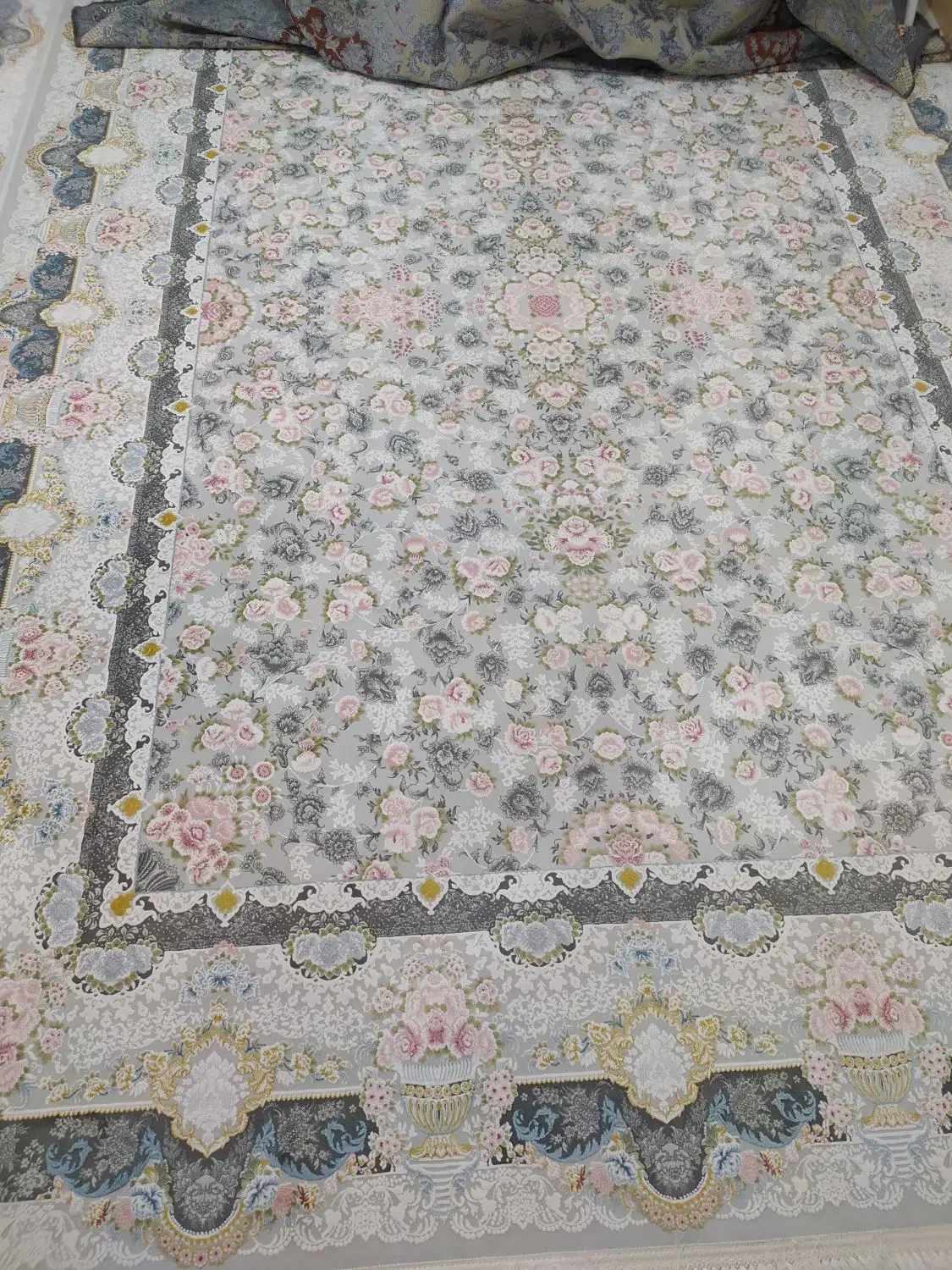 ۲ عددفرش ۹ متری فیلی رنگ گل برجسته ۱۲۰۰ شانه|فرش|نهاوند, |دیوار