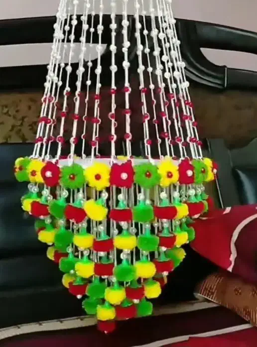 اویز مرواریدی کاموایی|صنایع دستی و سایر لوازم تزئینی|مسجد سلیمان, |دیوار