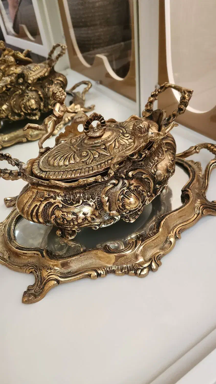 دکوری برنز با سینی|ظروف سرو و پذیرایی|نظرآباد, نظرآباد|دیوار