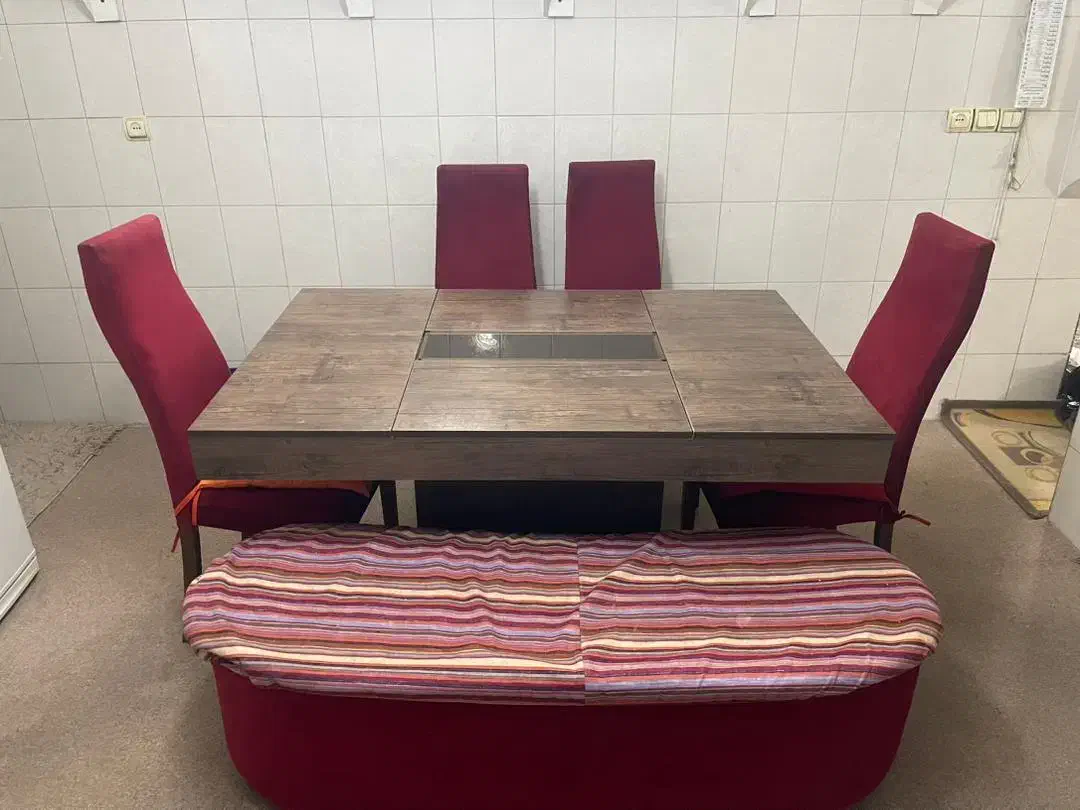 میز نهارخوری ۶ نفره|میز و صندلی غذاخوری|آبیک, |دیوار