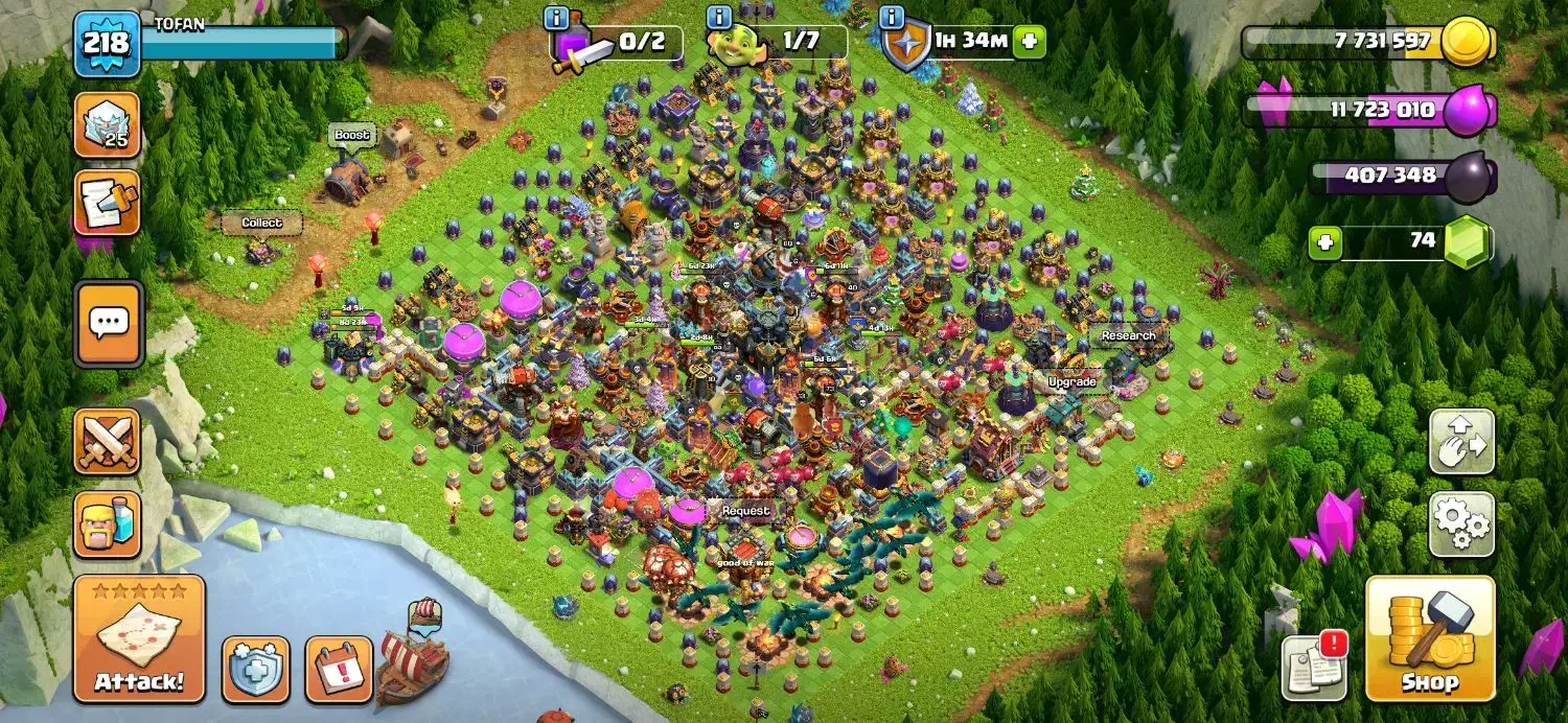 فروش اکانت کلش آف کلنز تان ۱۷|کنسول، بازی ویدئویی و آنلاین|شاهین‌شهر, بوستان حافظ|دیوار