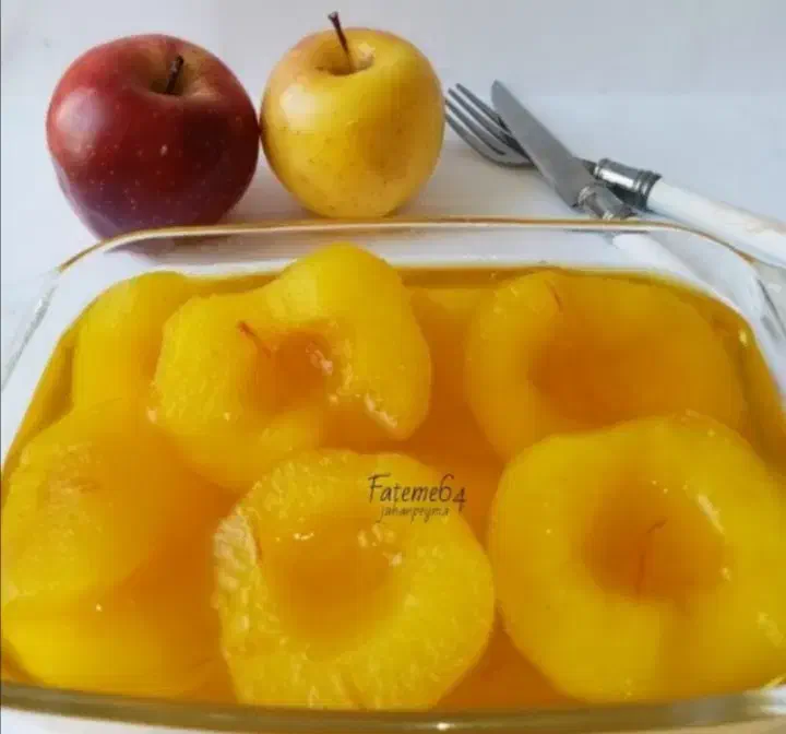 کمپوت سیب زعفرانی خونگی بسیار خوشمزه 1کیلوگرم|خوردنی و آشامیدنی|گراش, |دیوار