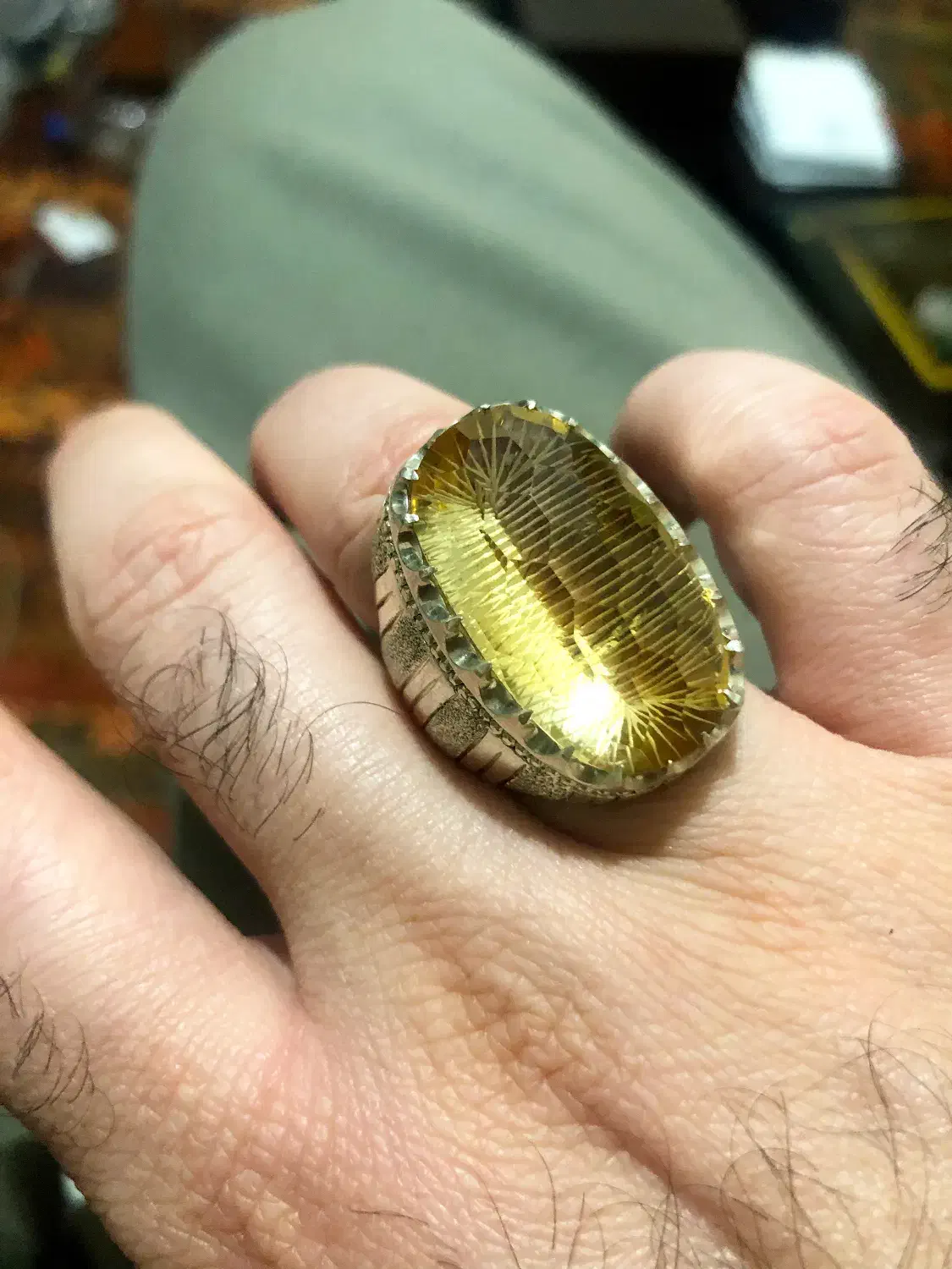 انگشتر دستساز سیترین طبیعی درشت|جواهرات|تهران, هفت حوض|دیوار