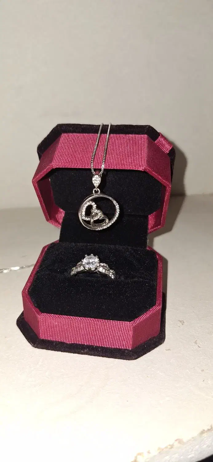 انگشتر و گردنبند نقره|جواهرات|یزد, |دیوار