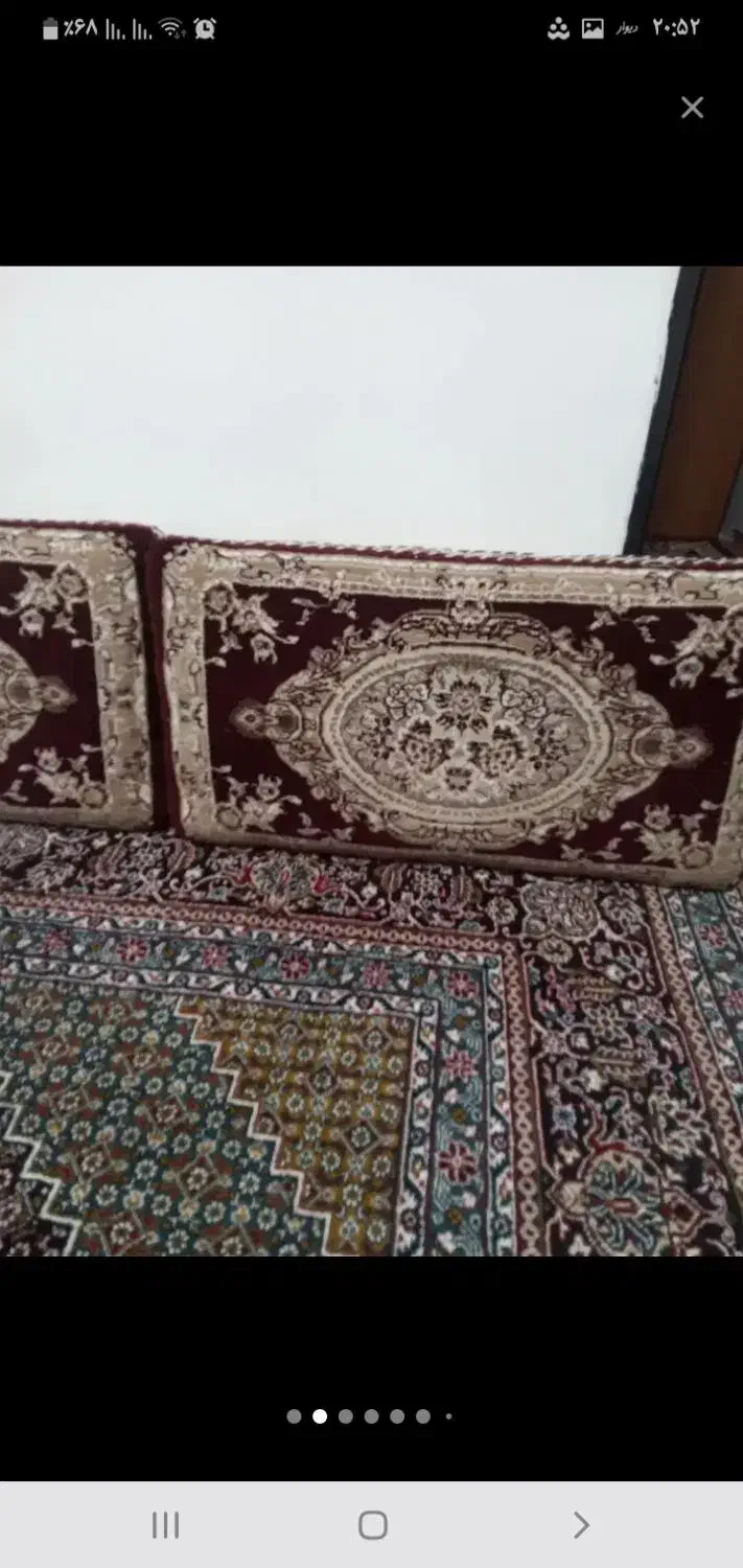 ۲عدد فرش و۱۲ تا پشتی|پشتی|سنندج, |دیوار