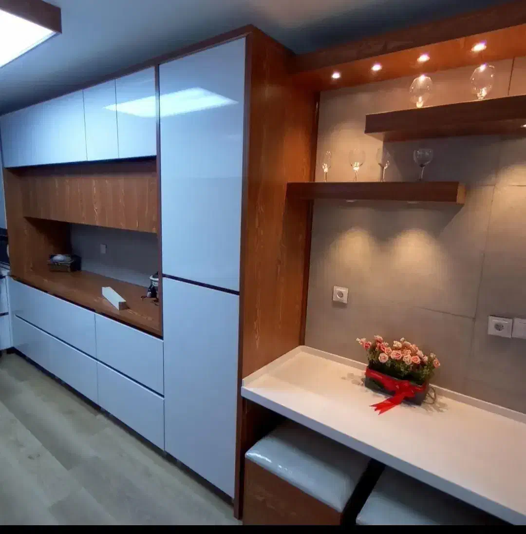 ساخت کابینت وکمددیواری تخت کمجاودیگرمصنوعات چوبی|کتابخانه، شلف، قفسه‌های دیواری|اسفراین, |دیوار