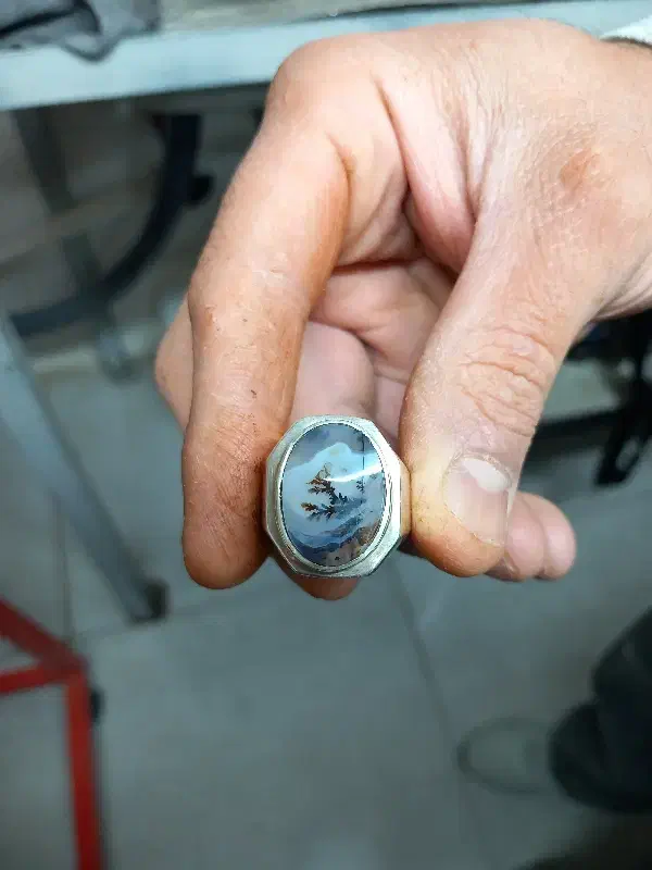 انگشتر شجر طبیعی بدون تراش|جواهرات|بروجرد, |دیوار