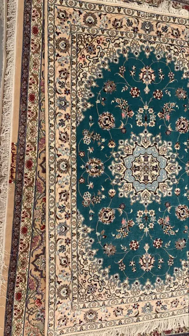 قالیچه ۶لا نایین دستباف مارکدار|فرش|اصفهان, باغ کاران|دیوار