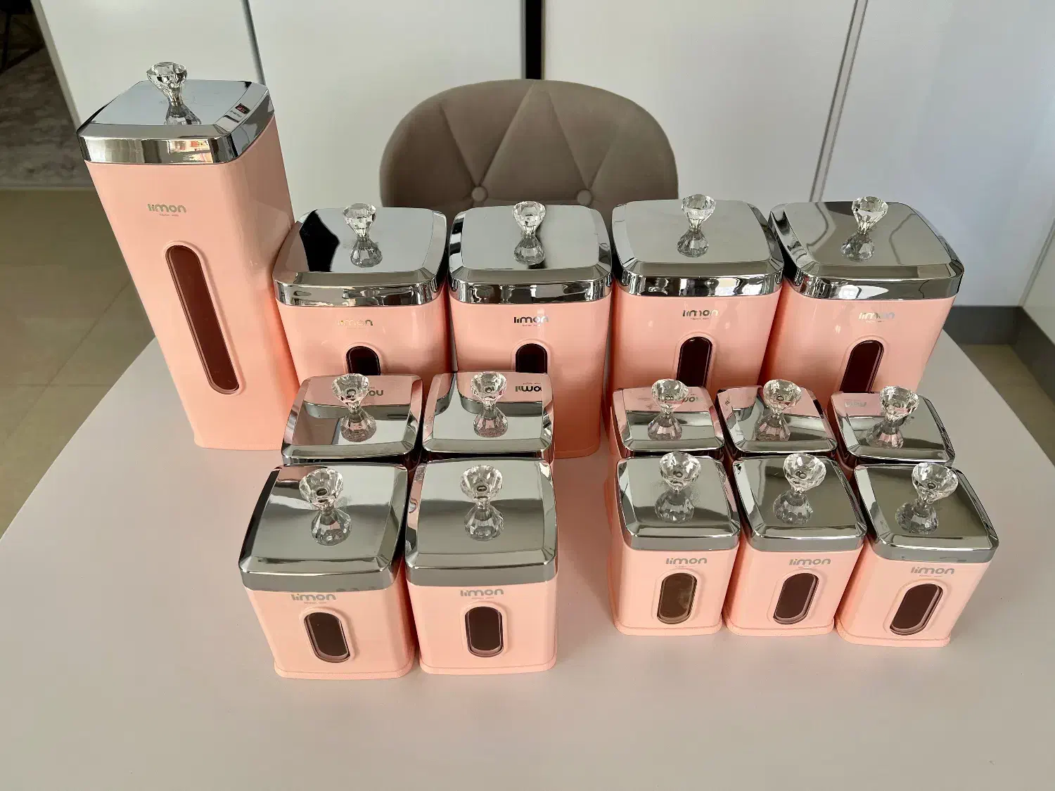 ست سرویس ادویه لیمون ۱۸ پارچه به همراه سطل برنج|ظروف نگهدارنده، پلاستیکی، یکبارمصرف|همدان, |دیوار