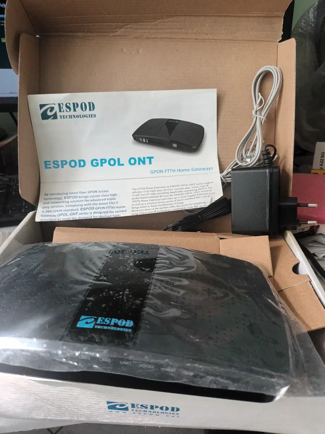 مودم اینترنت مخصوص فیبرنوری برند ESPOD|مودم و تجهیزات شبکه|تهران, بهار|دیوار