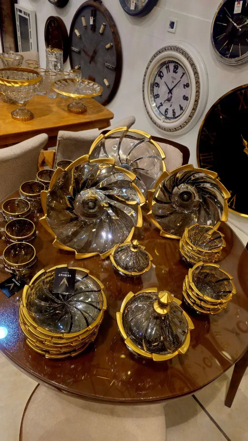 فروش ظروف پذیرایی کریستالی لب طلا|ظروف سرو و پذیرایی|مشهد, توس (بلوار توس)|دیوار