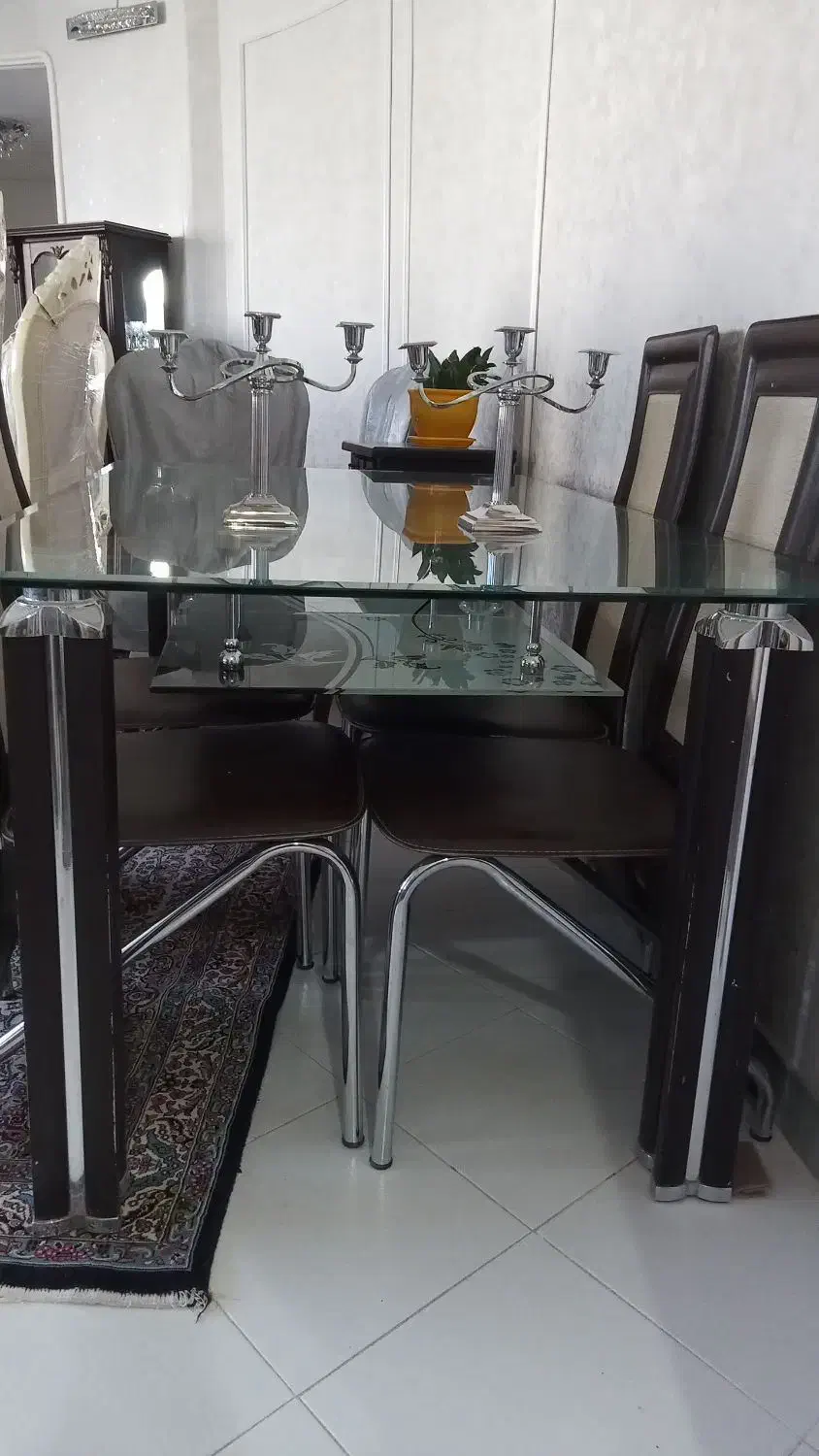میز نهار خوری 6 نفره شیشه تراش خورده|میز و صندلی غذاخوری|همدان, |دیوار