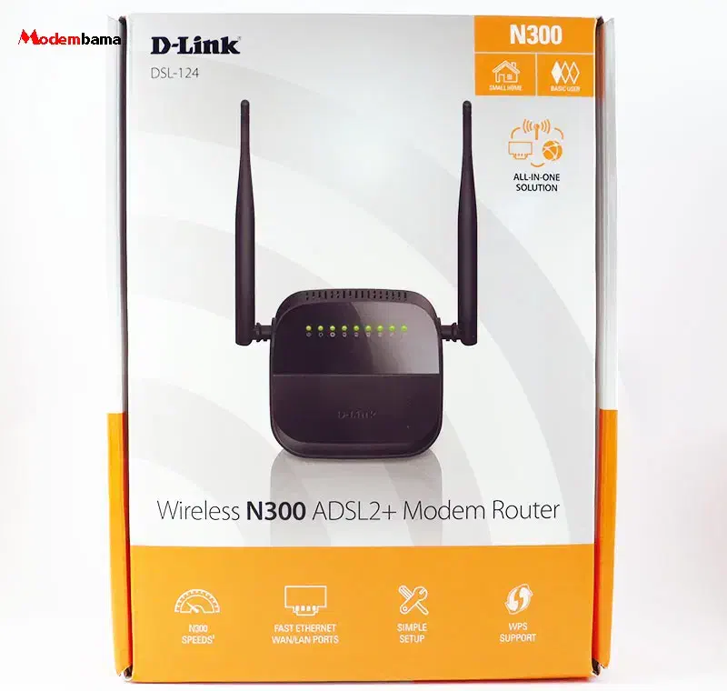 مودم روتر ADSL2 Plus دی-لینک مدل DSL-124 New سفید|مودم و تجهیزات شبکه|قم, جهان بینی|دیوار