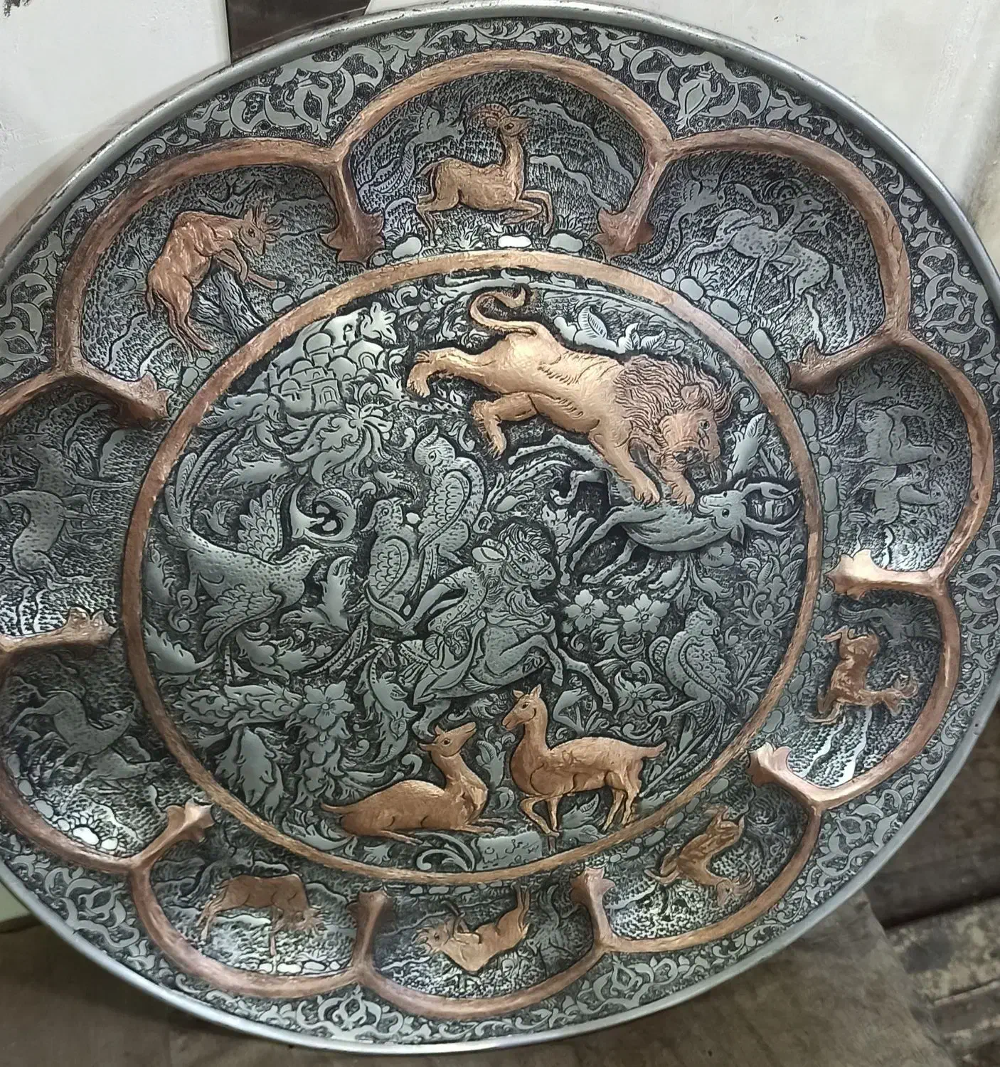 سینی قلم زنی|صنایع دستی و سایر لوازم تزئینی|اصفهان, جاوان|دیوار